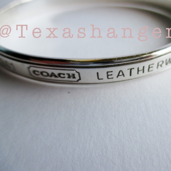Coach Signature Sterling Silver Bangle Bracelet - Picture 5 of 8